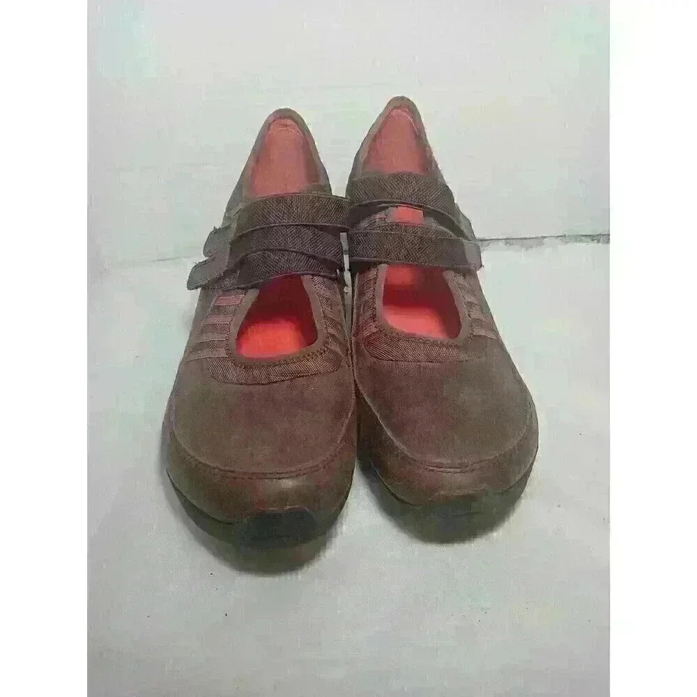 TSUBO Brown Leather Mary Janes‎ Wedge Sneaker Comfort Heels Size US 9 EU 39